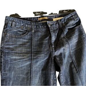 GAP size 12 dark blue tapered cropped jeans slimming front seam